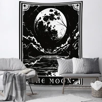 mandala universe galaxy beautiful moon under the night sky printed background tapestry wall decoration cloth bohemian hippie