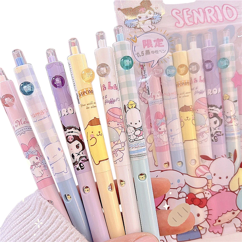 

Sanrioed гелевая ручка Kawaii Kitty Kuromi My Melody пресс гелевая ручка 0,5 мм sanrioed 6 шт. Cinnamoroll baby Студенческая ручка