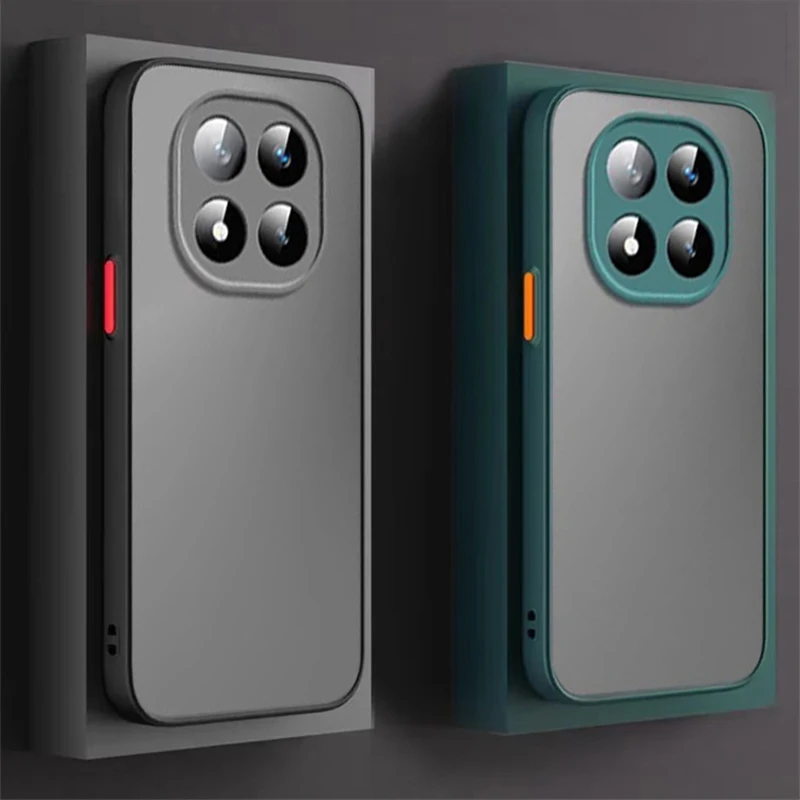Роскошный матовый чехол с защитой от падения для Xiaomi Redmi Note 14 Pro Plus 5G Note 14 14s Redmi 14C 4G, бампер, прозрачный жесткий чехол из ПК