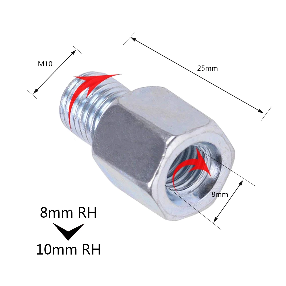 Адаптер для крепления на зеркало заднего вида переходник M8 мама-M10 папа 8 мм до 10 с