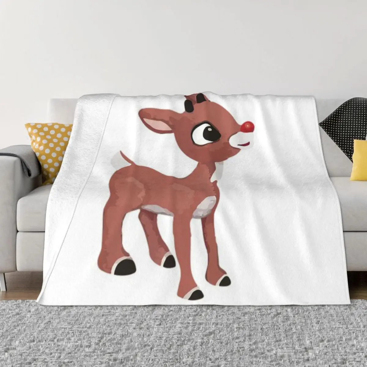 Классическая футболка Rudolph с красным оленем классическое ультрамягкое Флисовое