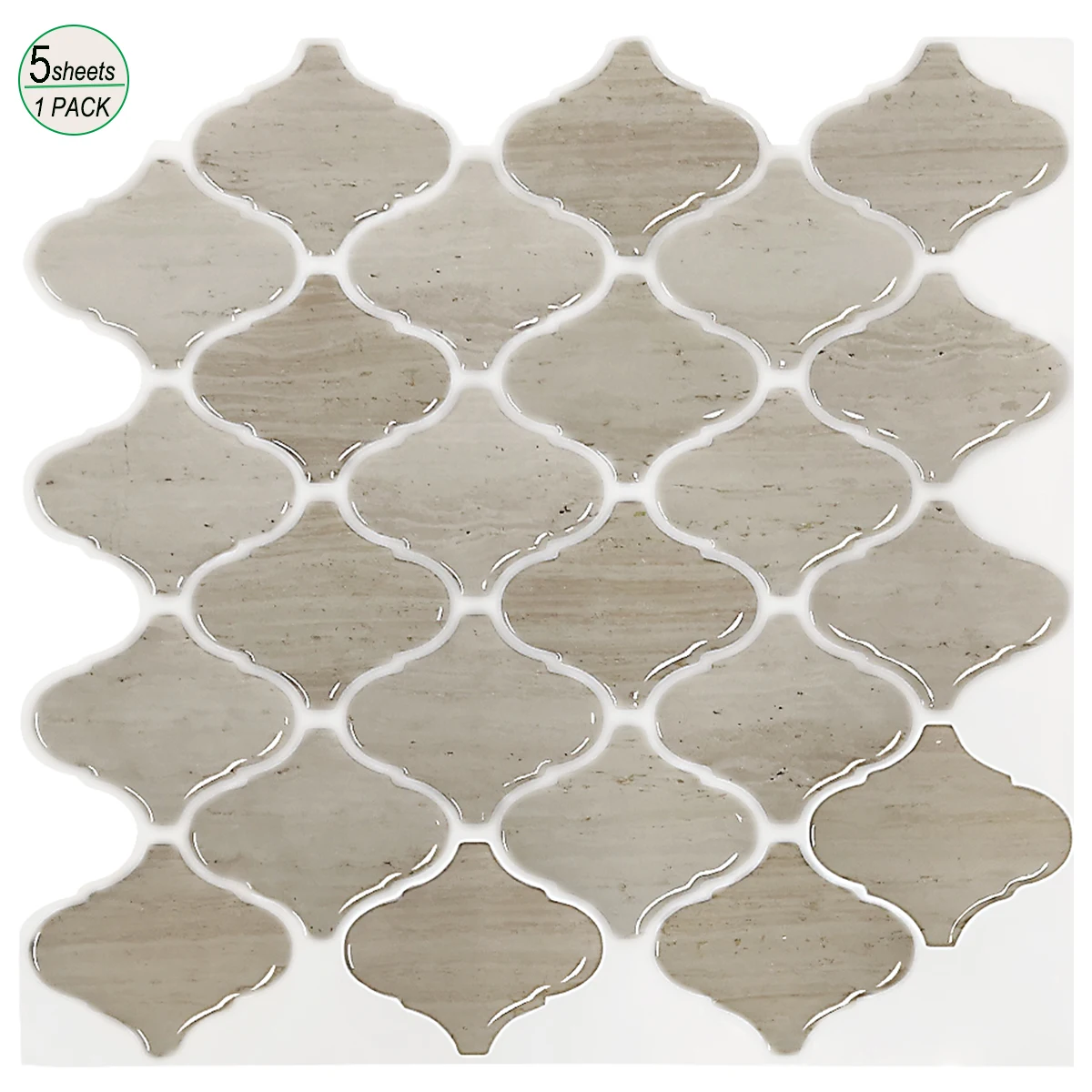 

Vividtiles 3d Effect Wall Tiles Lantern Style Wallpaper Strong Adhesive Wall Stickers 10x10 inch- 5 Sheets