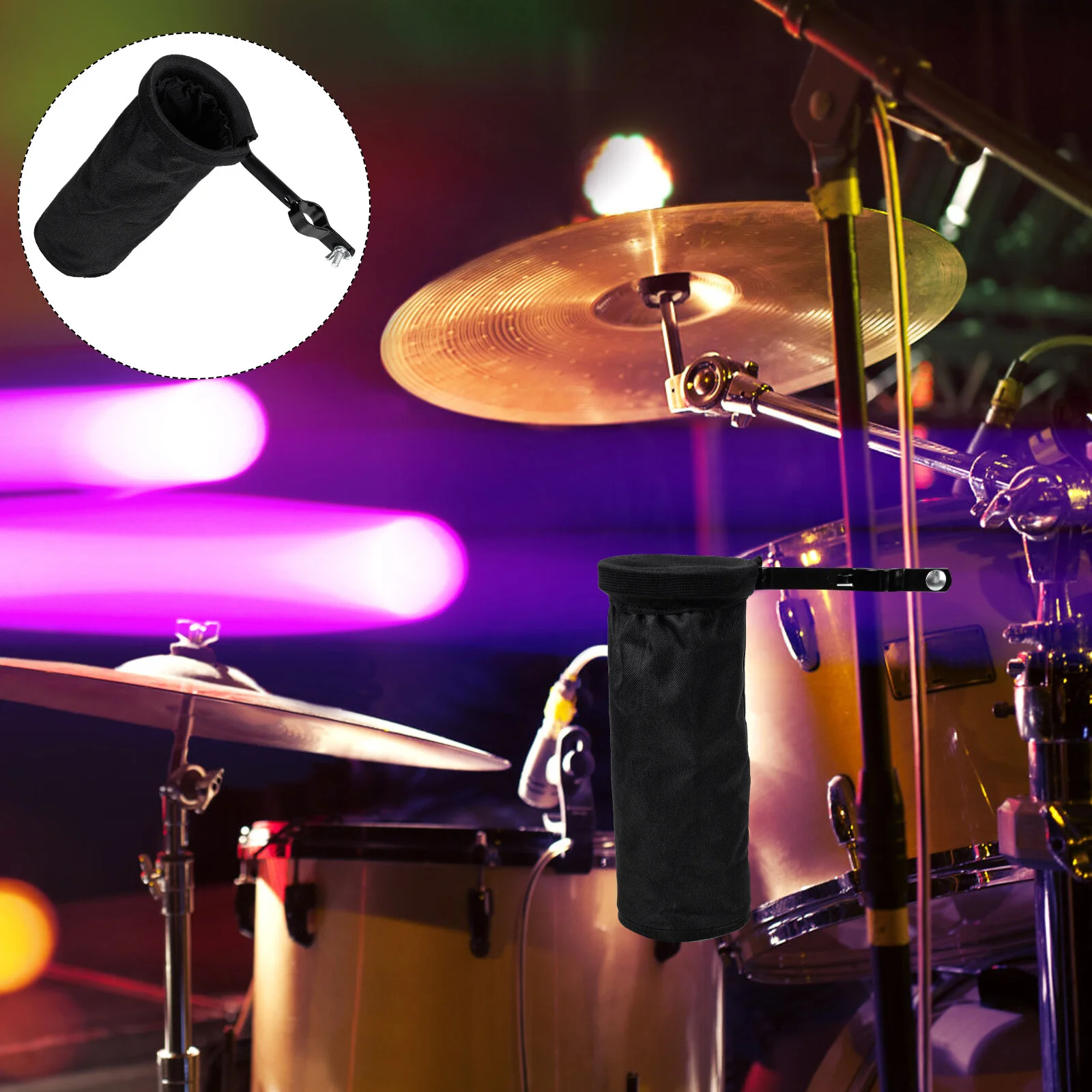

Pockets Music Accessories Drum Kit Drumstick Bag Metal Storage Bucket Percussion Instrument Accessory