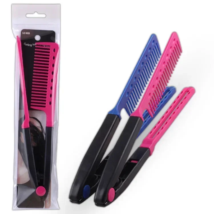 

V Type Washable Folding Hair Straightener Comb Hairdressing Brush Comb Hair Styling Clip Tool Barber Accessories Comb for Hair