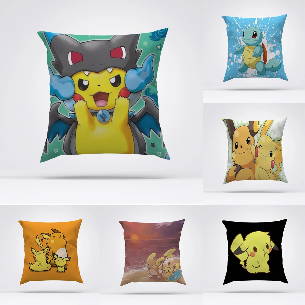 

Anime Throw Pillow Covers Decorative Cushions Cover for Sofa Pokemon Pillows Decor Home Pillowcase Short Plush Cushion 45*45 Bed