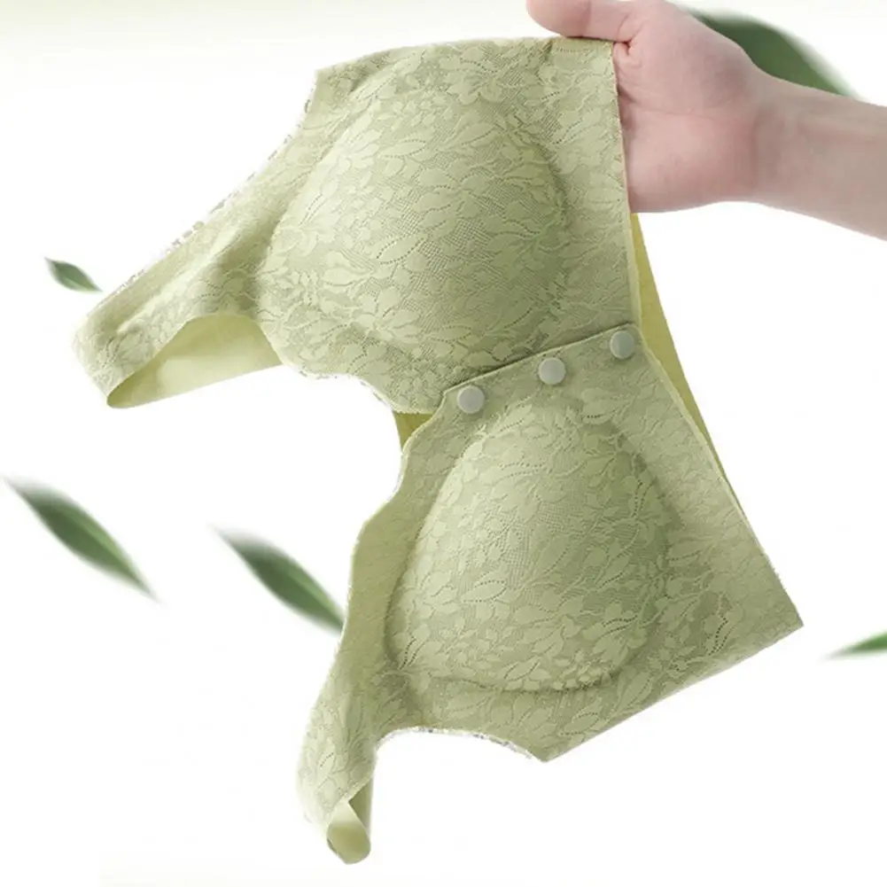 

Женский бюстгальтер без косточек среднего возраста, стильный женский бюстгальтер без косточек среднего возраста с вышивкой, кружевной бюстгальтер с широкими бретельками и пуговицами спереди