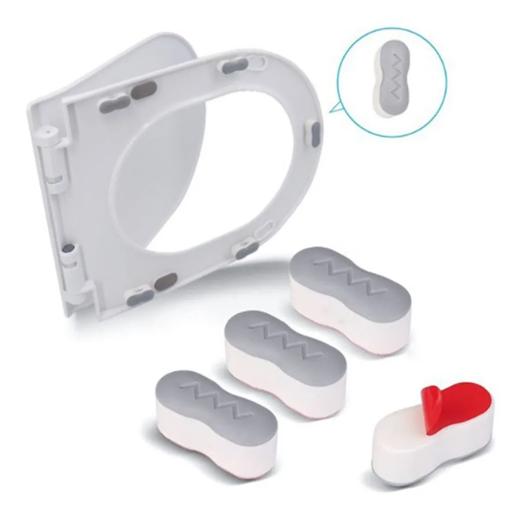 

4 Pack Bathroom Seats Buffer Antislip Universal Bumpacers Strong Adhesive Toilet Seats Repair Replacement 4.5x2.5x1.8 Cm