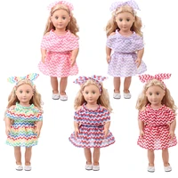 one piece kawaii summer doll dress for 43cm boy american doll 18 inch doll accessories free shipping