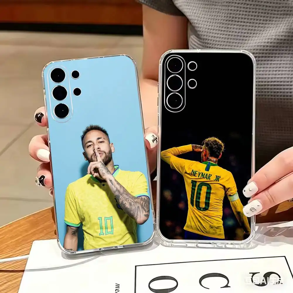 Фото Прозрачный тонкий мягкий чехол Samba Star n-Neymar для Samsung S 25,24,23,22,30,21,10,9,Ultra,Plus,Lite,FE,4,5 G №1