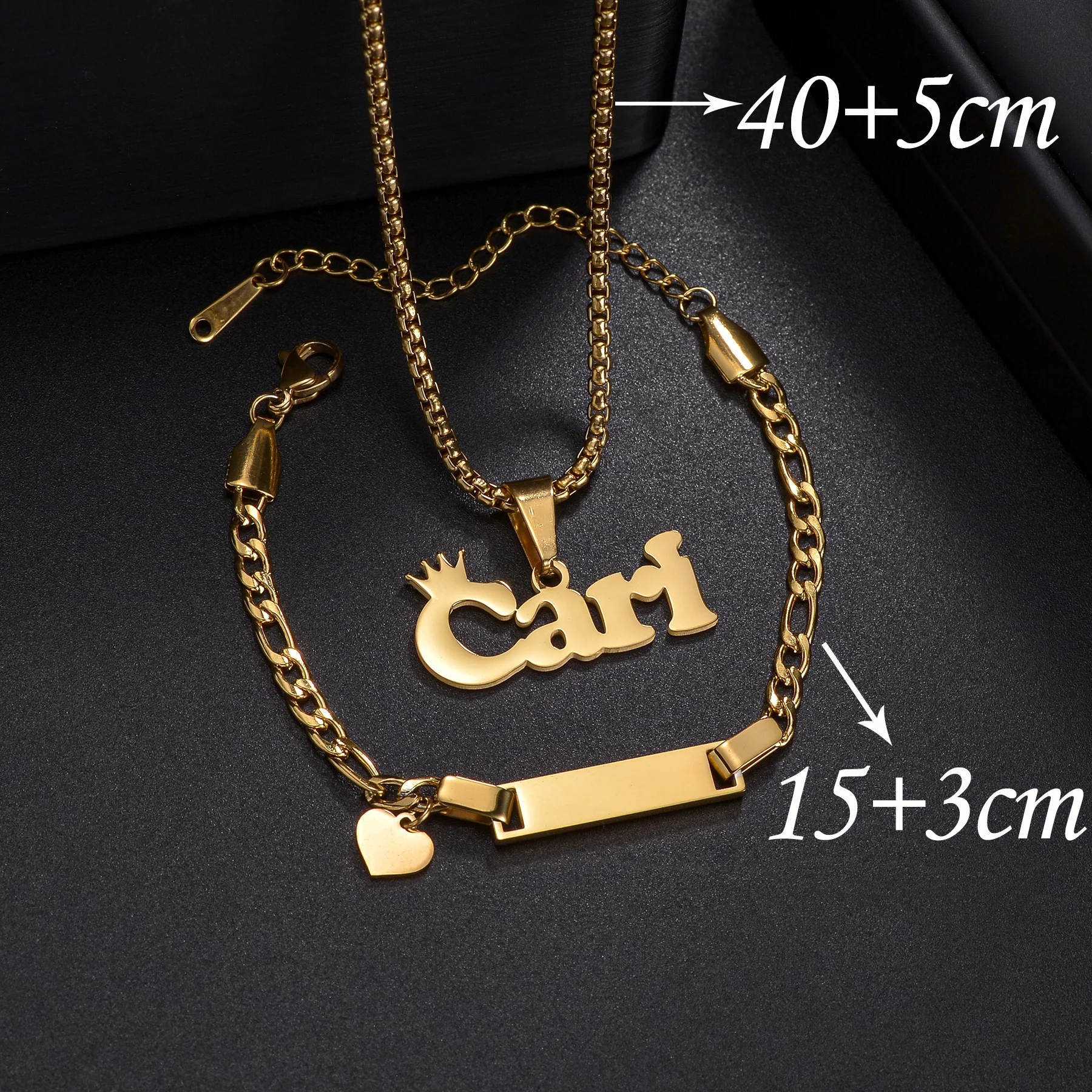 Atoztide персонализированные имена ожерелье браслет ювелирный набор для детей из