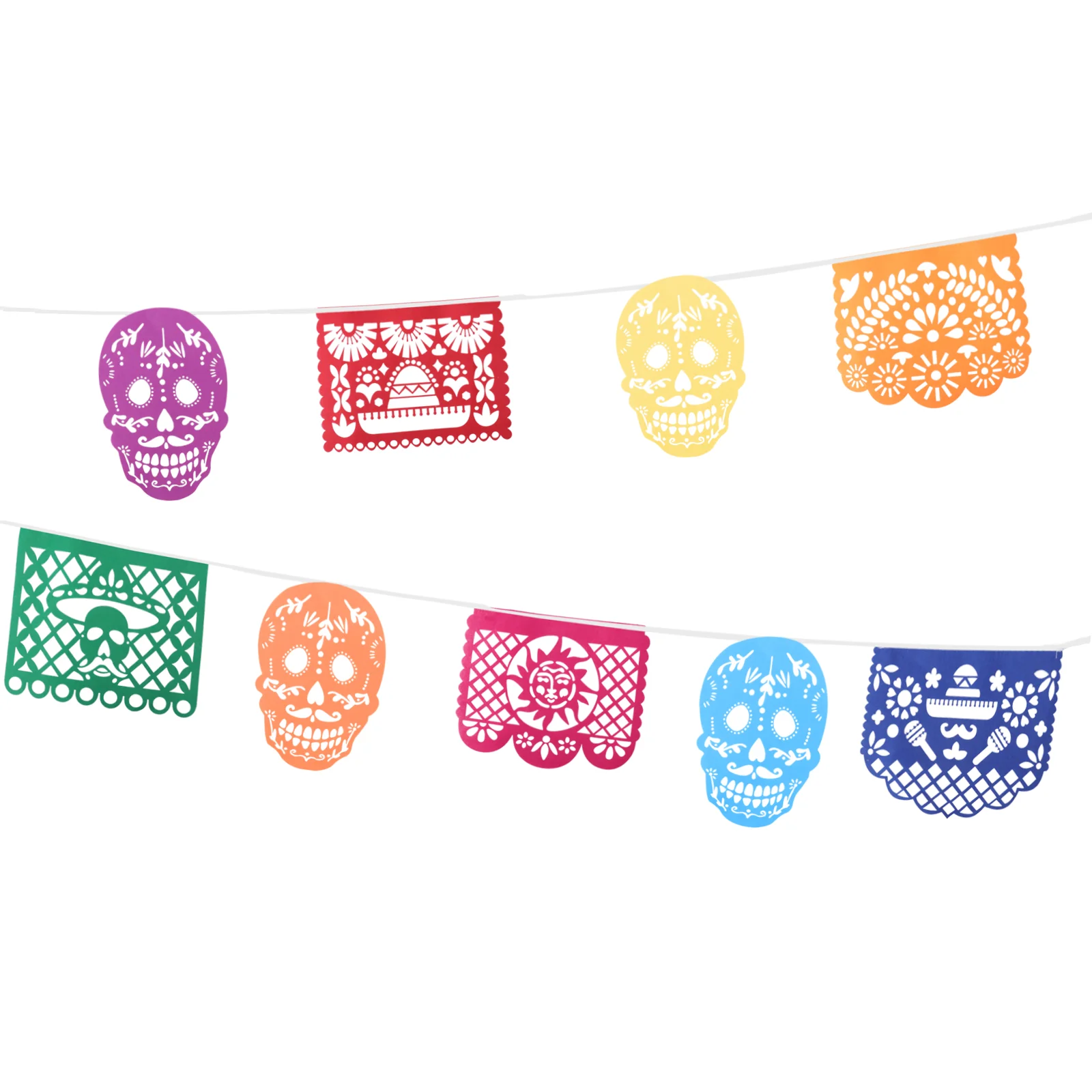 

Banner Daythe Dead Hanging Mexician Bunting Picado Papelhouse Haunted De Muertos Los Festival Dia Flag Backdrop Garland