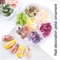 1 wheel dried flowers 3d nail art decoration gradient natural flowers sticker for uv gel polish manicure accessories tip