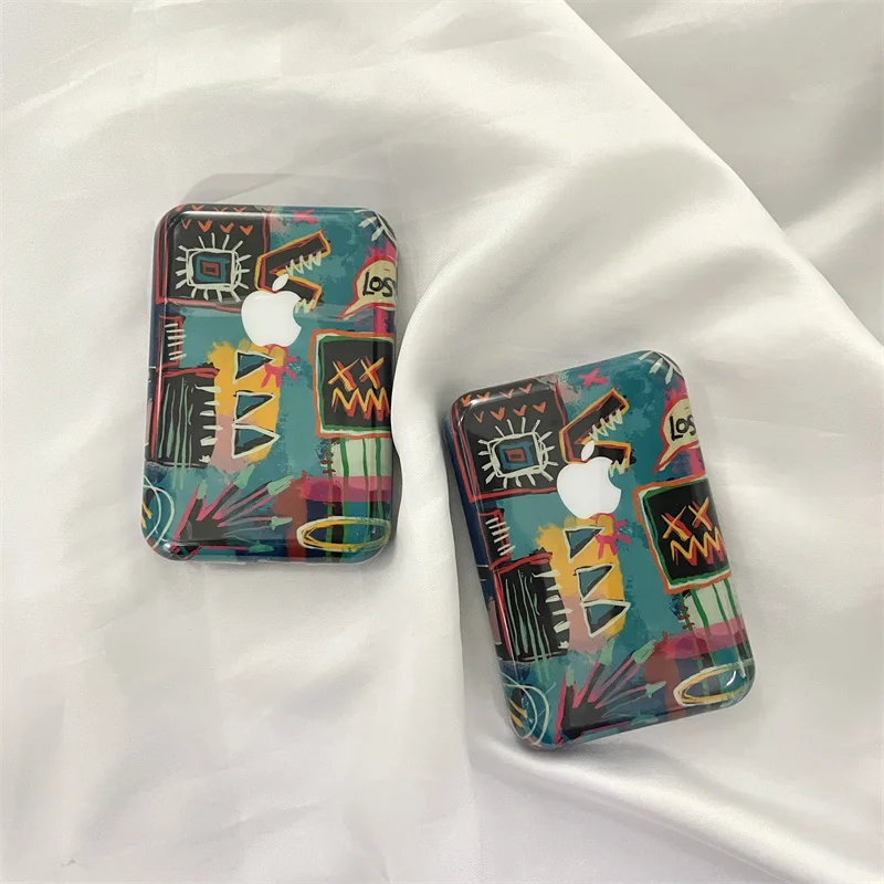 

Retro painting for Apple MagSafe external battery box Wireless magnetic battery cover Full bag shock proof phone case