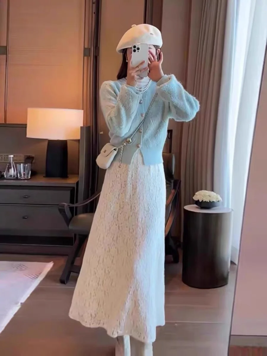 Ранняя осень и зима Одежда Корейская драма Женская одежда с полным комплектом