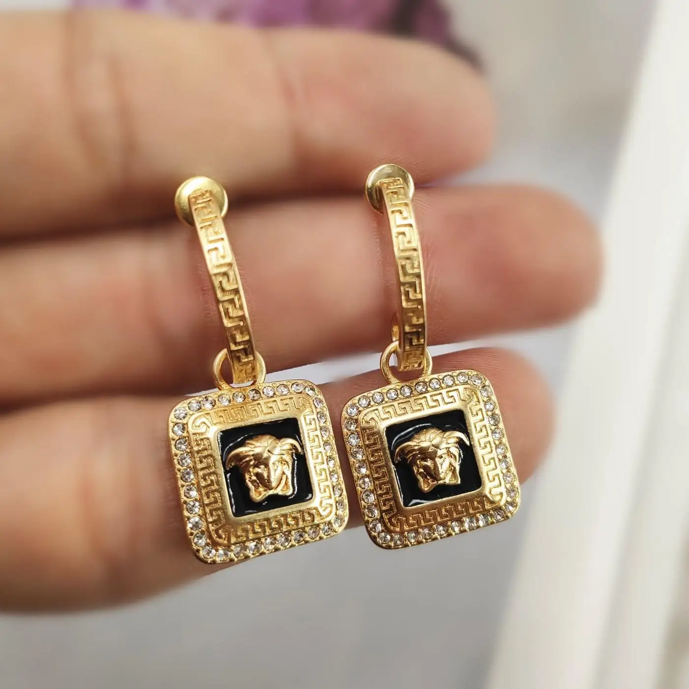 

Серьги с латунным позолоченным покрытием, украшения в европейском и американском стиле