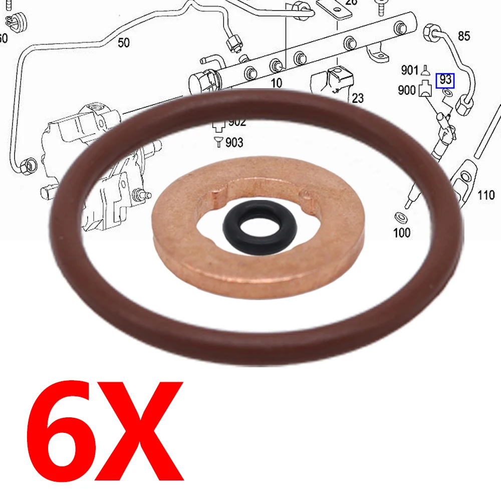 

18pcs For Audi VW Seat Skoda 1.6 2.0 Fuel Injector Nozzle Copper Gasket O-ring Seal Kit 059130119 059130519 WHT000884 Car Parts