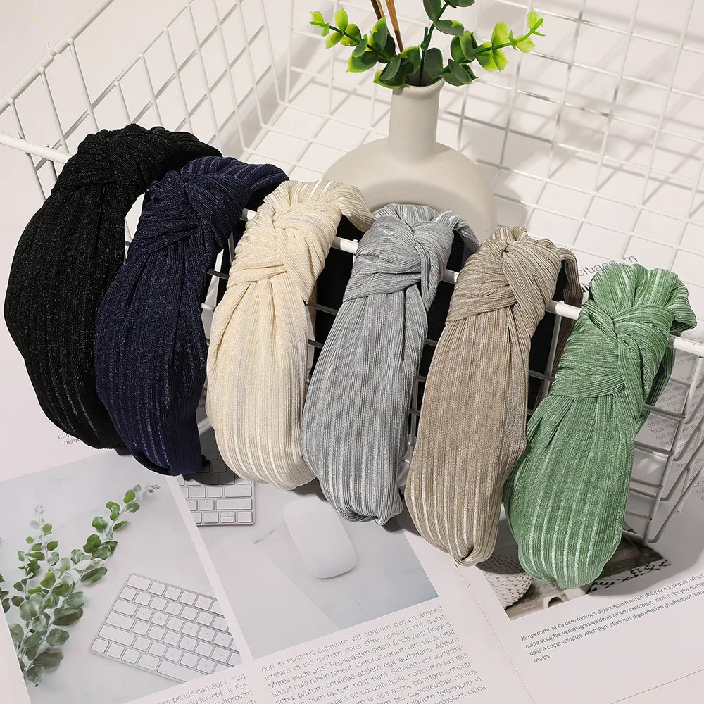 

New Women Striped Korean Knotted Headband Simple Girls Braided Hairband Face Wash Hair Hoop Accessories Lady Scrunchie Headdress