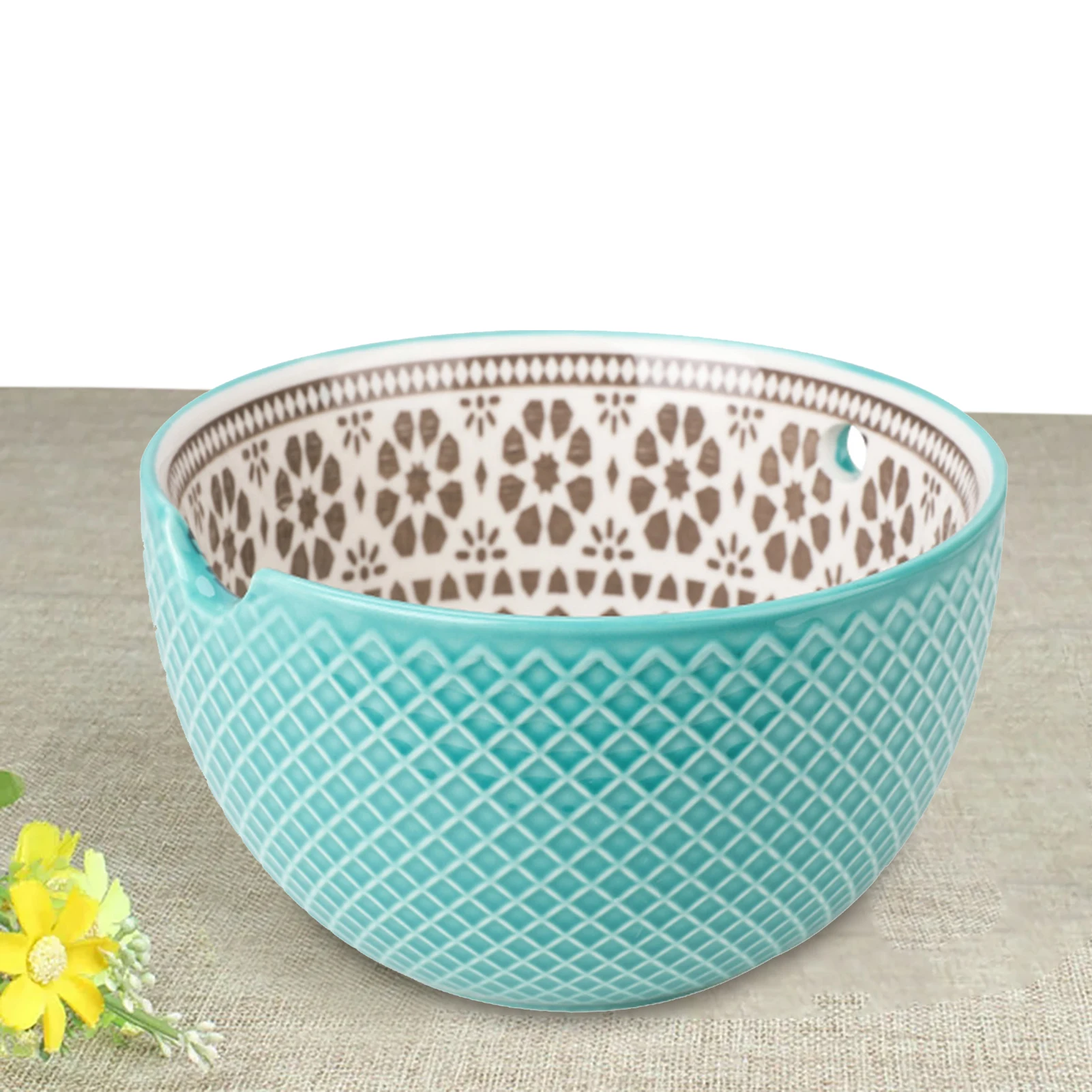 

Ceramic Yarn Bowl Holder Handcrafted Knitting Bowl Holder Yarn Bowl For Crochet Needles Pottery Tools Crochet Bowl Yarn Holder