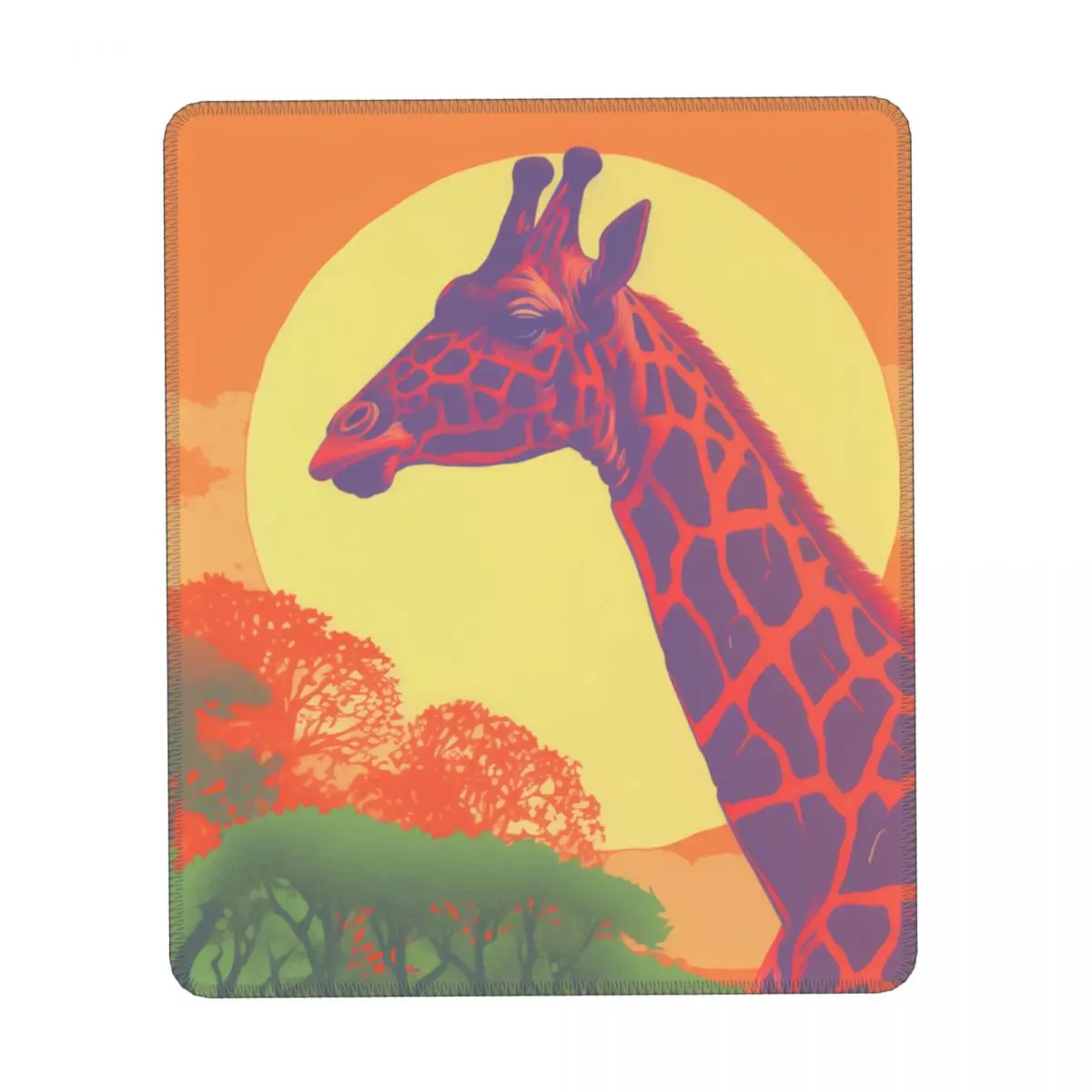 

Giraffe Vertical Print Mouse Pad Neo Fauvism Office Rubber Mousepad Vintage Non Slip Quality Mouse Pads