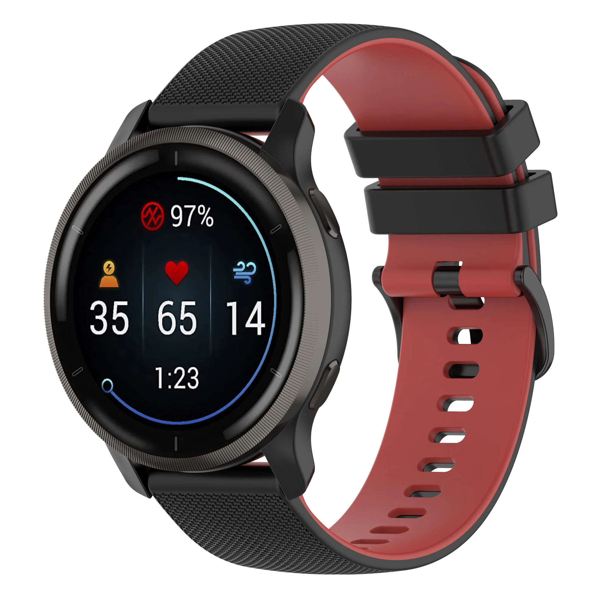 

20mm silicone band For garmin Venu 2 Plus two tone color origin silicone bracket strap band for garmin venu 2 plus 20mm band