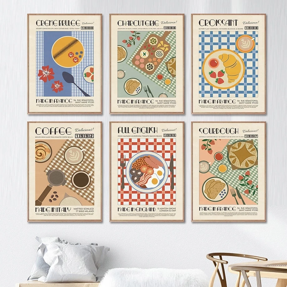 

Coffee Banana Split Sushi Ramen Wall Art Canvas Painting Nordic Posters And Prints Wall Pictures For Kitchen Dinning Room Decor