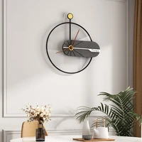 simple wall clock silent retro light luxury circular black clock hands iron art wall watches for living room bedroom zegar salon