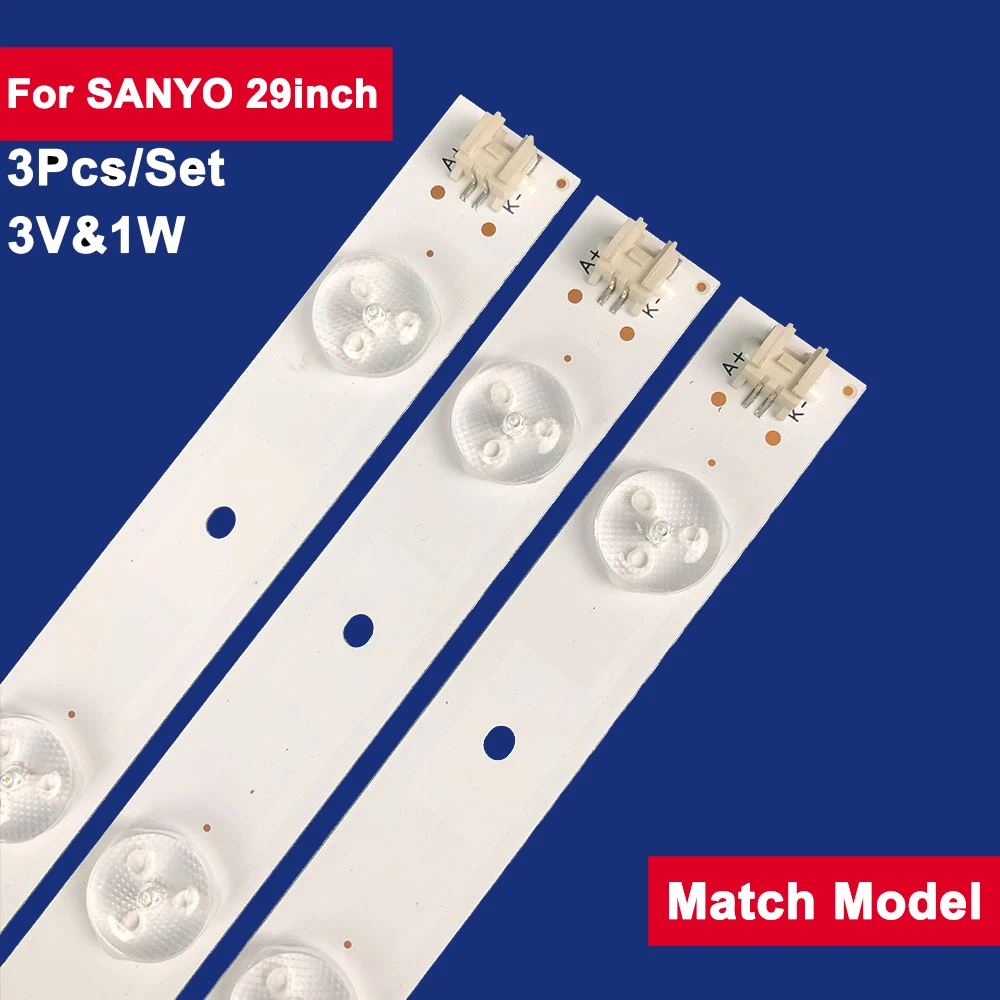 3Pcs 759mm For SANYO 29inch LED Backlight TV Strip 10Leds 3V&1W BMTC HK29D08-ZC14C-01  Backlight Tv Repair Parts L29HED13