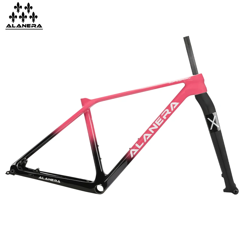 Фото Новая градиентная розовая рама ALANERA T800carbon 29er Storm Shadow-MAX для горного велосипеда 148, открытая рама UD, хвостовой крючок №3