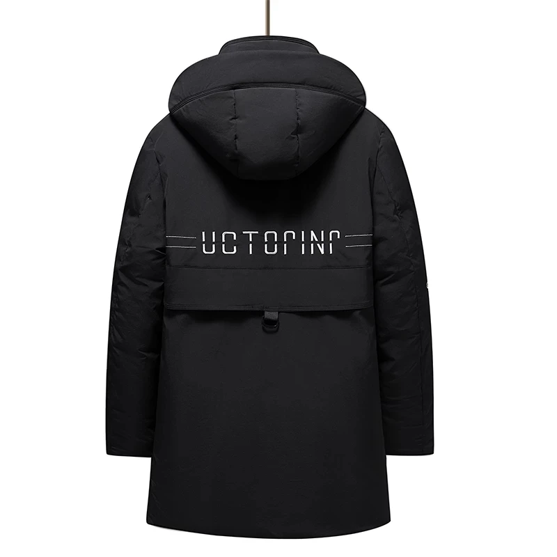 Fashion Winter Down Jacket Mens White Duck Hooded Long Coat 2022 Korean Thick Warm Parka Coats Men -30 Degree Down Jackets