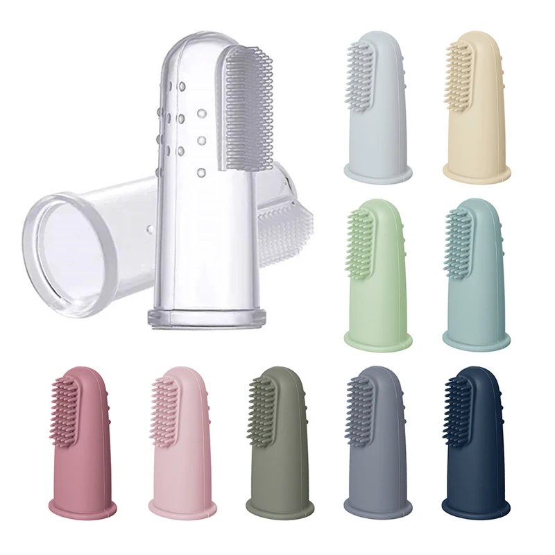 Baby Silicone Finger Toothbrush with Box Children Teeth Clear Massage Soft Infant Rubber Cleaning Brush Baby Dental Care Toothbr