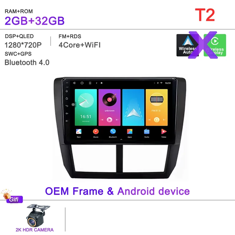 

Android 15 для Subaru Forester 3 SH 2007-2013, для Impreza GH GE Carplay navigazione multimedia, головное устройство, экран DVD GPS