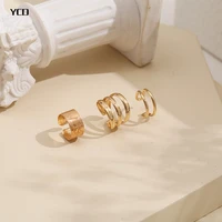 ycd silver gold color ear cuffs no piercing fashion simple clip earrings set for women men jewelry accessories
