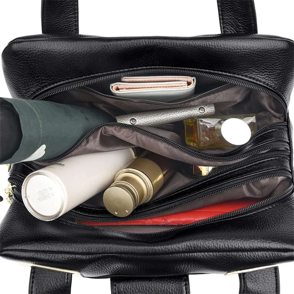 Женская многослойная сумка в форме Бостона с верхней ручкой качественная кожа и