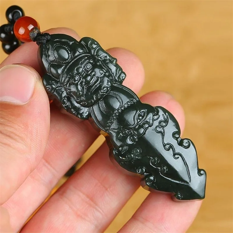 Лидер продаж натуральное ожерелье с кулоном из нефрита и голубого камня ручной