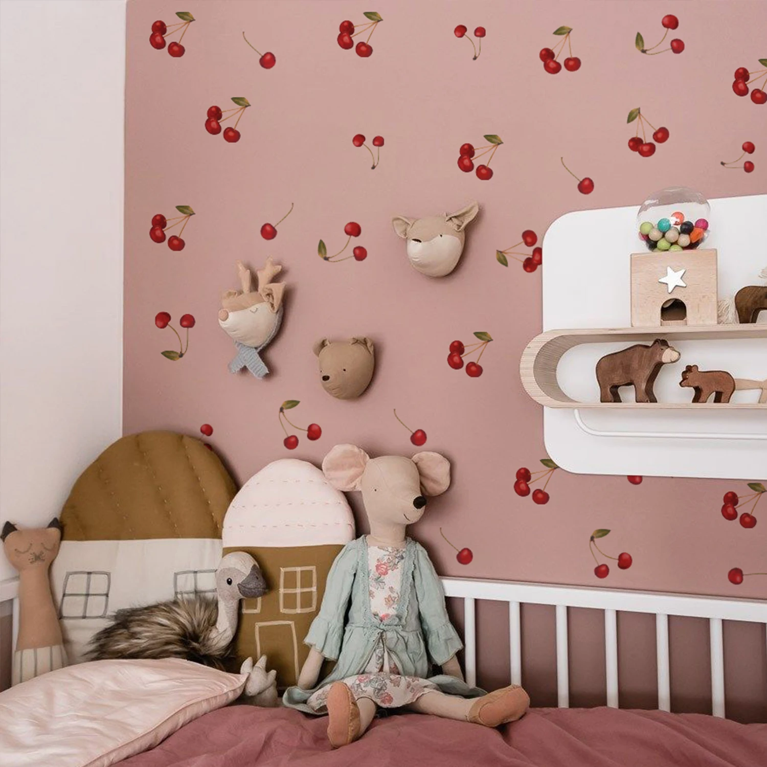 

Funlife®Детские настенные наклейки для девочек, водонепроницаемые обои для домашнего декора с изображением фруктов и детских комнат, съемная ...