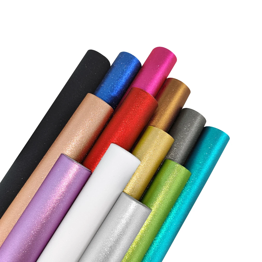 

XHT-307 Wholesale PU Glitter Faux Artificial Leather Fabric Roll/Sheet for Making Decoration/Cover/Handbag