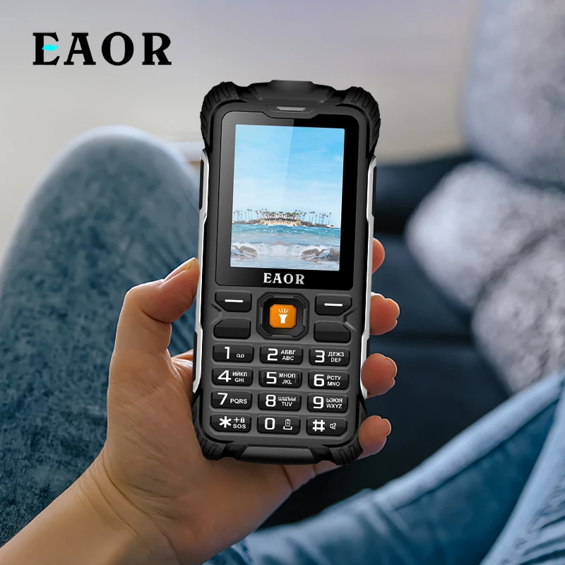 

Мобильный телефон EAOR для пожилых людей, большой динамик, ударопрочный Прочный Телефон IP68, водонепроницаемый внешний аккумулятор на 3000 мАч, телефон с двумя SIM-картами и клавиатурой