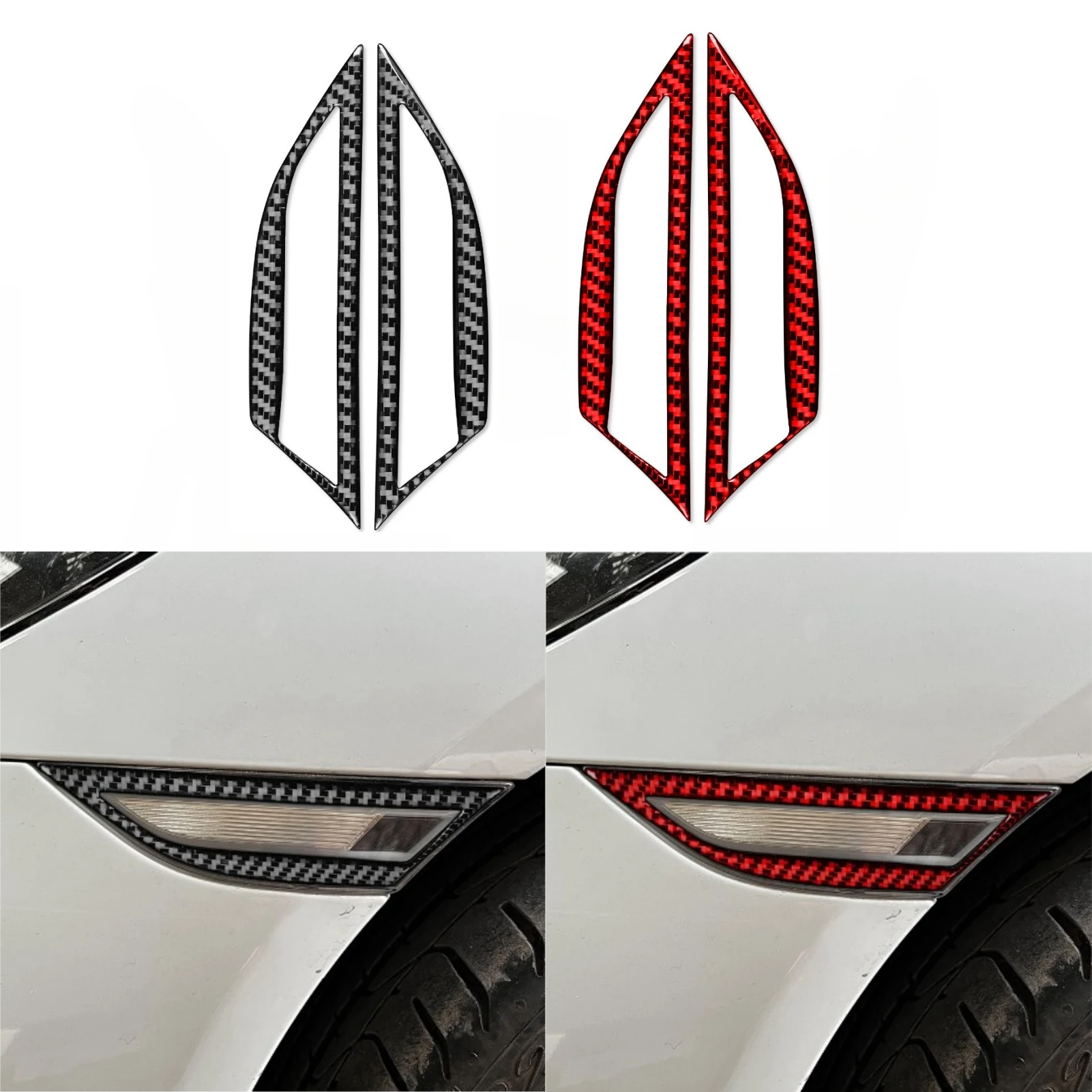 

For Porsche 718 982 Cayman Boxster Spyder Carbon Fiber Turn Signal Lamp Cover Trim Sticker Car Exterior Tuning Accessories