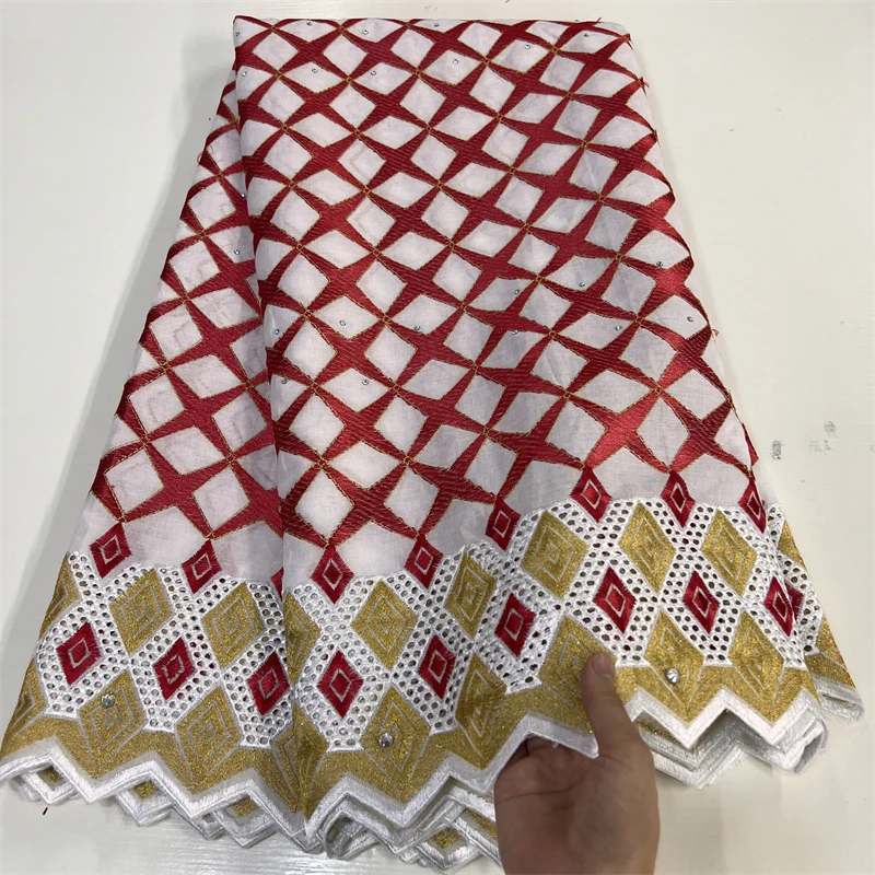 

New Swiss Voile Lace Fabric Embroidery African Voile Lace Cotton Cloth For Women Dress