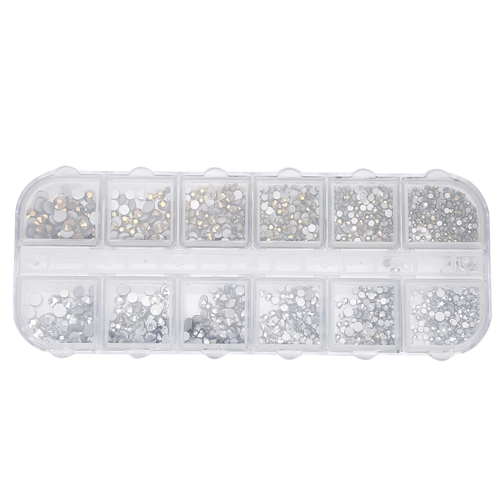 

12 Grid / Box Flat Bottom Nail Art Rhinestones Nail Art Decoration Manicure Tool7#