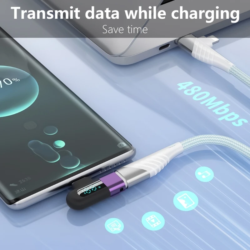 Высокоскоростной адаптер USB C на со светодиодным дисплеем мощность 120 Вт передача