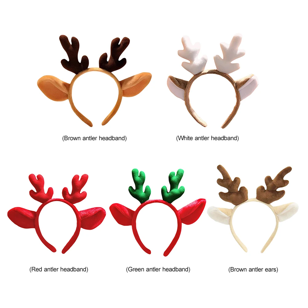 Рождественская повязка на голову милая с рогами оленя рождественские аксессуары