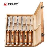 ezarc joiner wood chisel tool kits 6pcs diy woodworking hand cutters for wood carving woodworking tools with premium wooden case