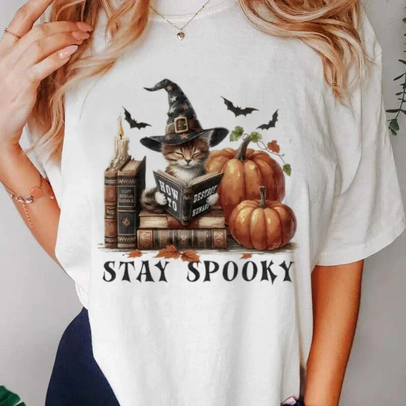 Забавная женская футболка с милым котом Boo и графическим рисунком футболки