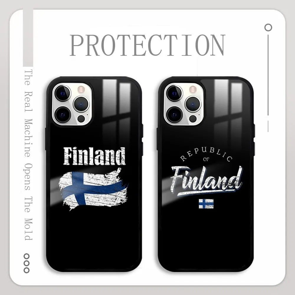 Flag Of Finland Pattern Phone Case For IPhone 16 15 14 13 12 11 Pro Xs Max Mini Plus Celulares Hard Funda Dropshipping