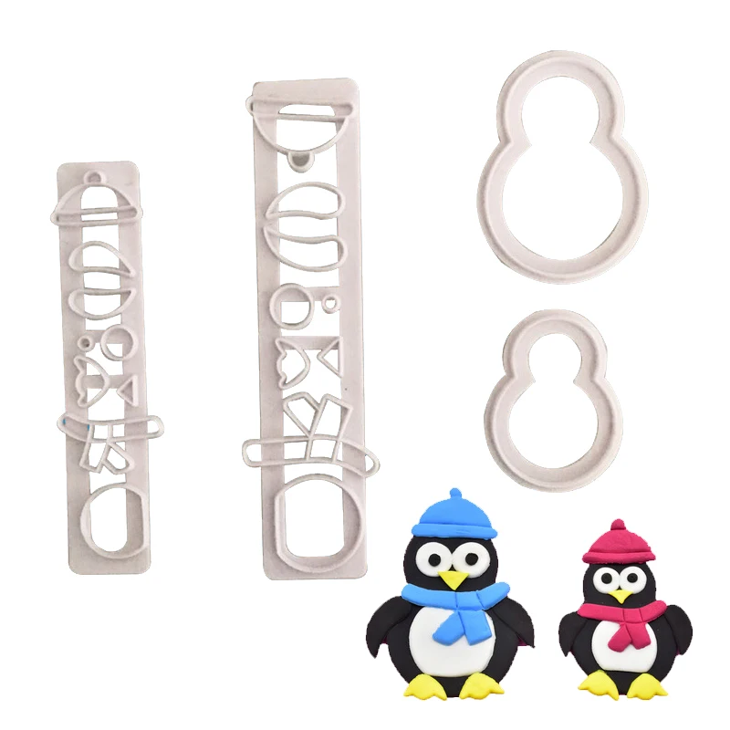 

4Pcs Penguin Owl Cake Decorating Tools Cupcake Stencil Sugarcraft Decoration Cookie Mould Biscuits Baking Kitchen Accessories