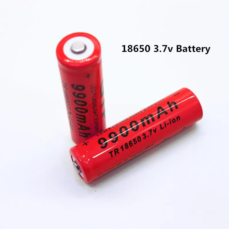

2023 New 18650 3.7v battery 9900mAh Rechargeable battery Flashlight battery+free shipping