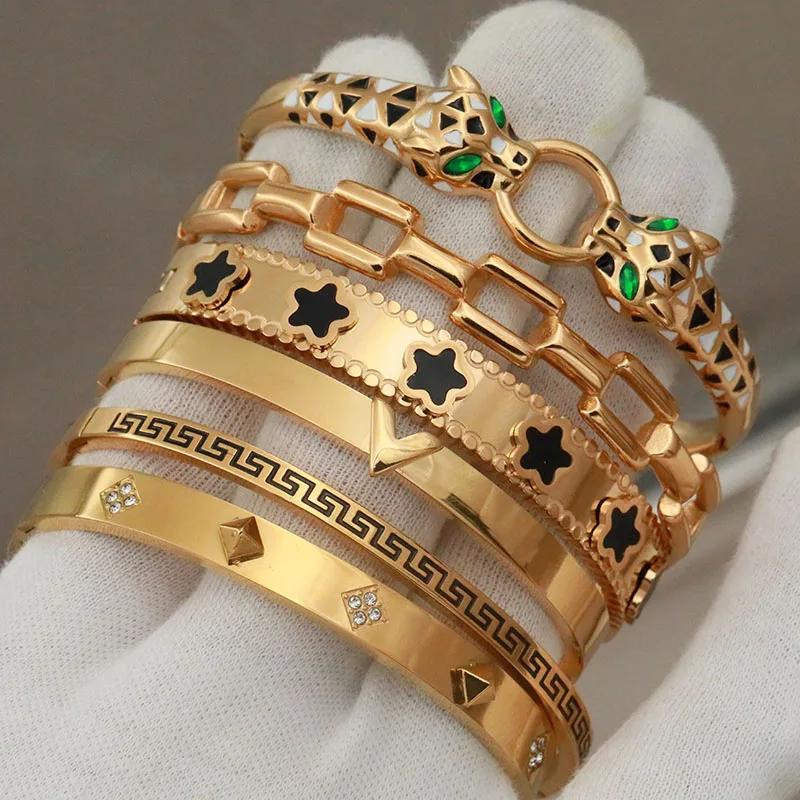 Женский браслет из нержавеющей стали в стиле панк