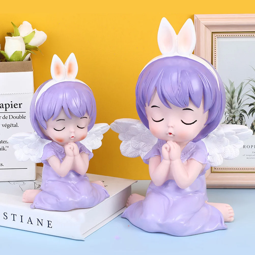 

Angel Piggy Bank Girl Coin Box Banks Girls Statue Decor Kids Lovely Cartoon Boys Tabletop