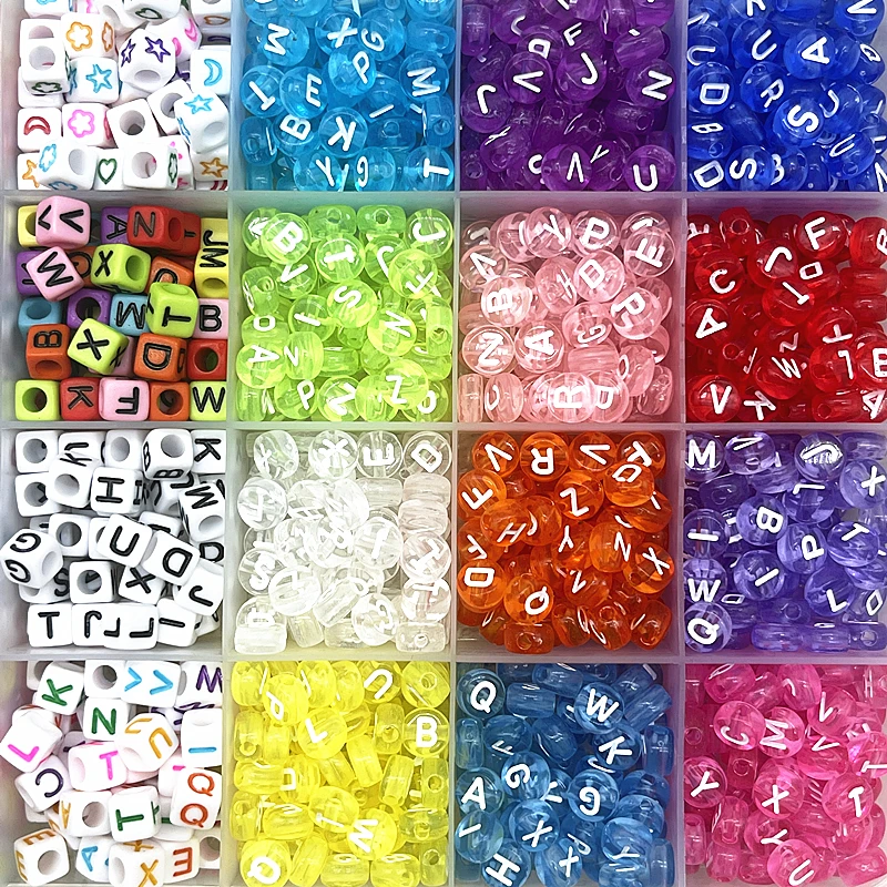Бусины-шармы с буквами русского и корейского алфавита, 7 х4 мм, 6 х6 мм, 100 шт.